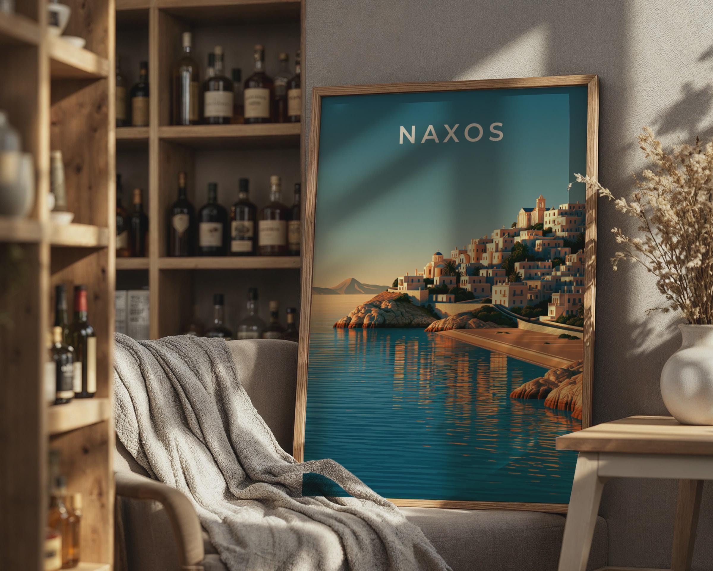 Naxos Coastal Art Print Greece Poster - Travel Wall Art