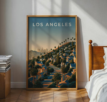 Los Angeles Cityscape Art Print - Travel Wall Art