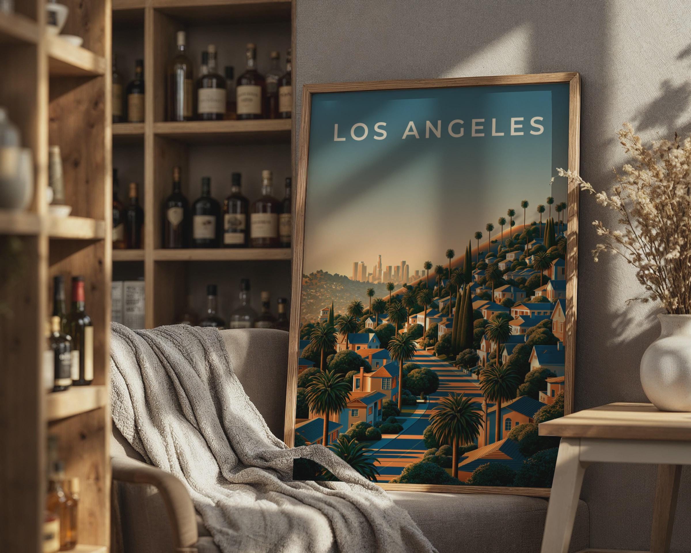 Los Angeles Cityscape Art Print - Travel Wall Art