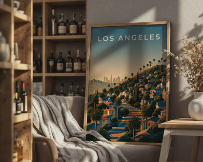 Los Angeles Cityscape Art Print - Travel Wall Art