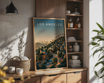 Los Angeles Cityscape Art Print - Travel Wall Art