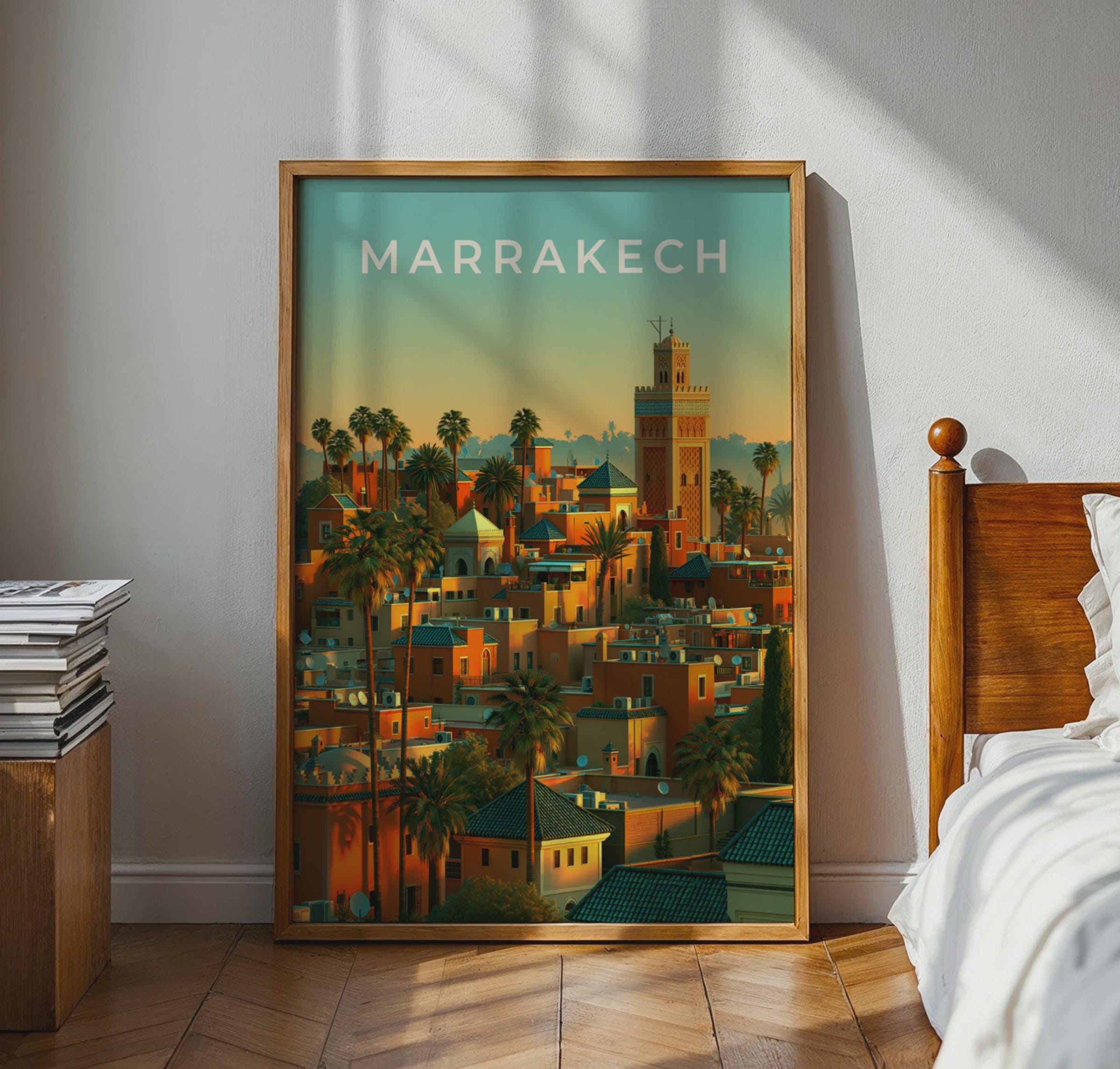 Marrakech Cityscape Wall Art Print - Travel Wall Art