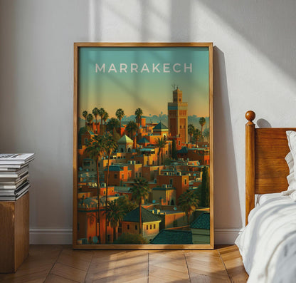 Marrakech Cityscape Wall Art Print - Travel Wall Art