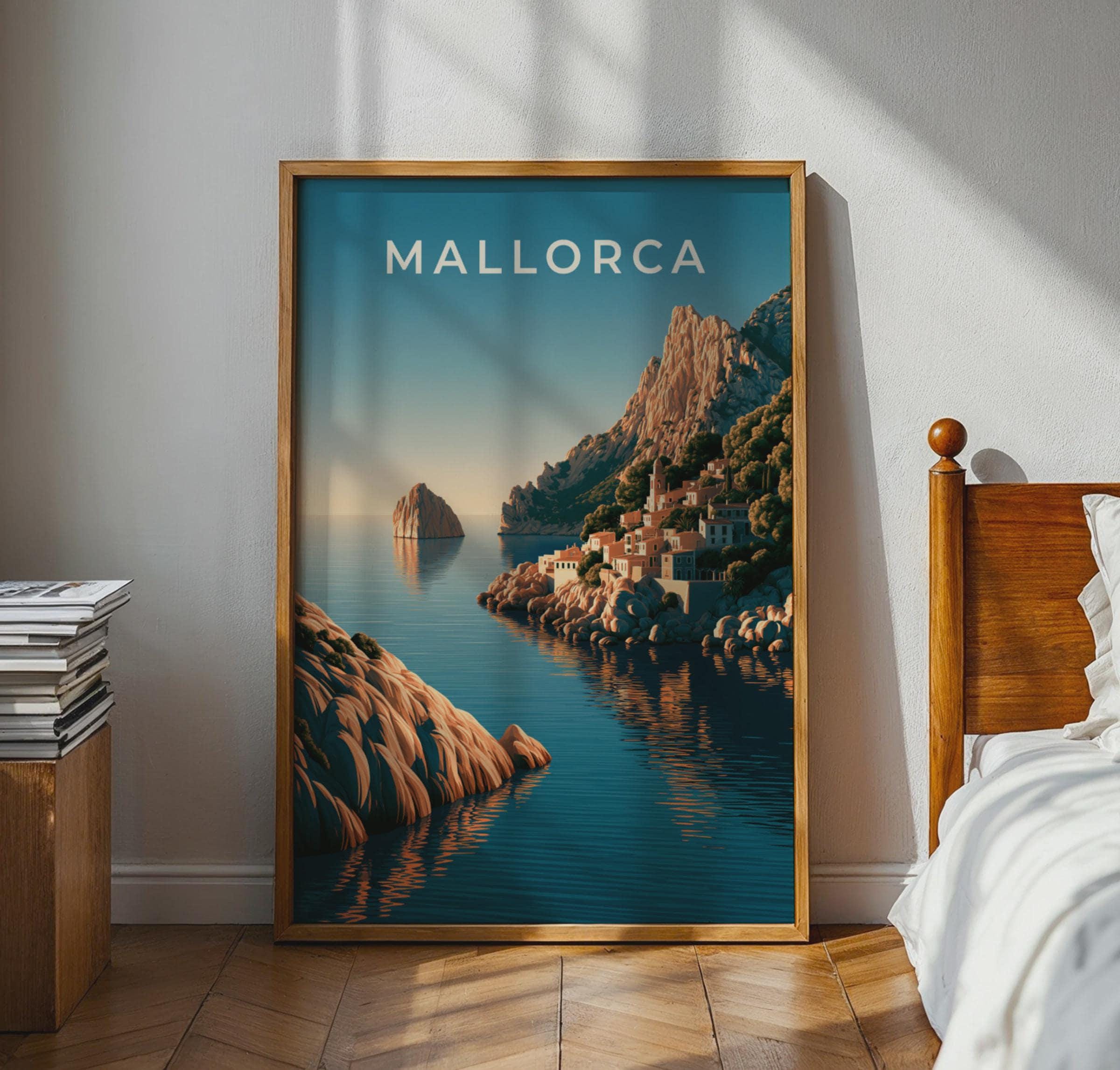 Mallorca Coastal Landscape Poster Art Print - Travel Wall Art