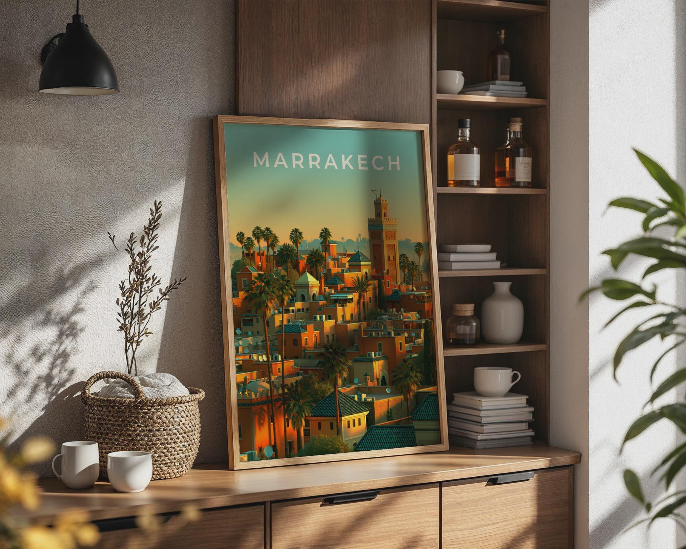 Marrakech Cityscape Wall Art Print - Travel Wall Art