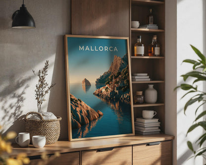 Mallorca Coastal Landscape Poster Art Print - Travel Wall Art