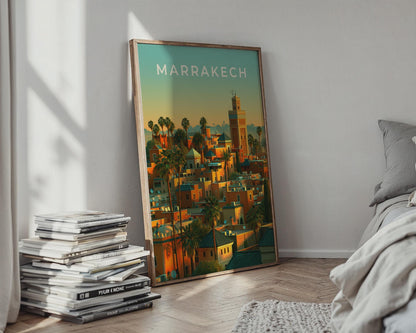 Marrakech Cityscape Wall Art Print - Travel Wall Art