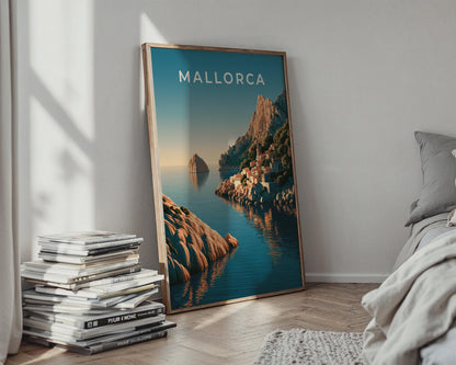 Mallorca Coastal Landscape Poster Art Print - Travel Wall Art