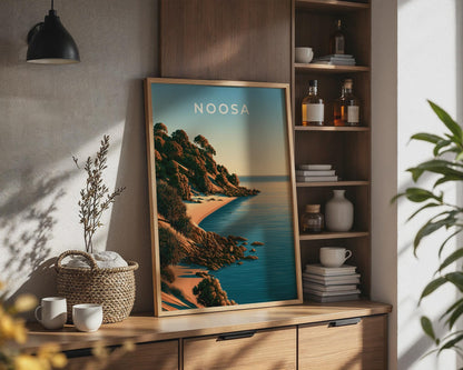 Noosa Coastal Art Print Beach Landscape Poster - Travel Wall Art