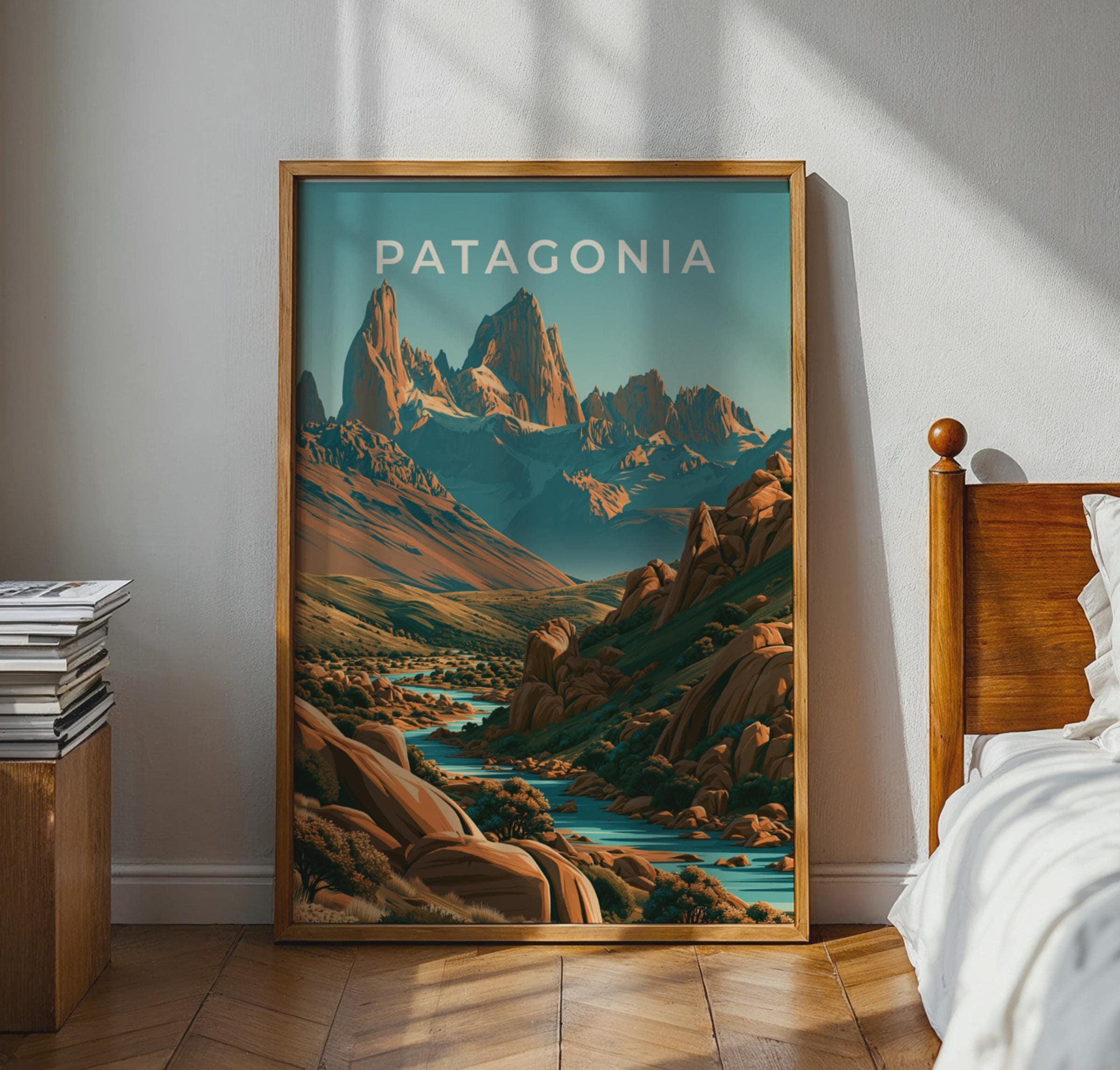 Patagonia Landscape Vintage Poster Art Print - Travel Wall Art