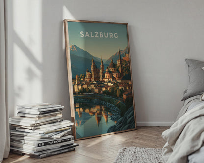 Salzburg Cityscape Art Print Poster - Travel Wall Art