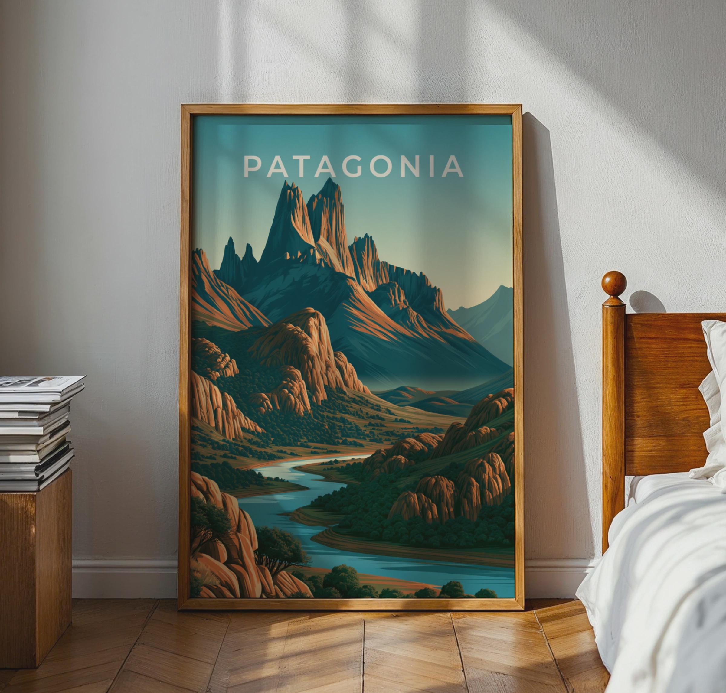 Patagonia Landscape Poster Print Art - Travel Wall Art