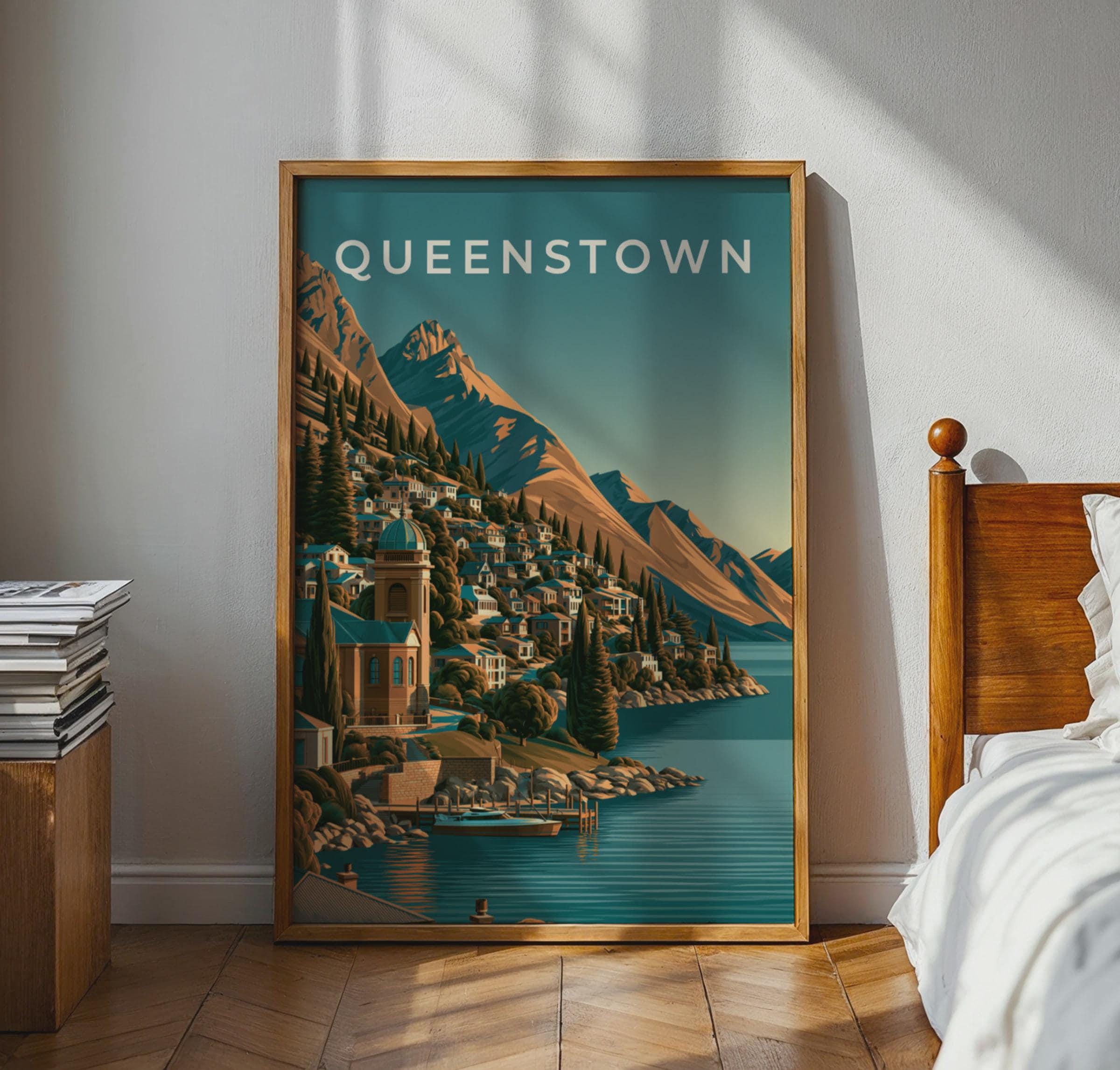 Queenstown Mountain Landscape Wall Art - Travel Wall Art