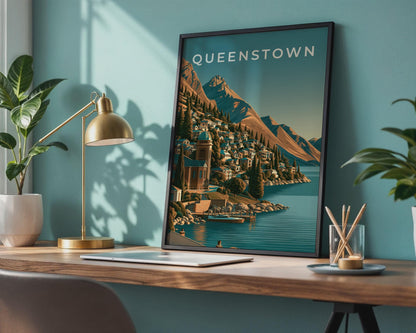 Queenstown Mountain Landscape Wall Art - Travel Wall Art