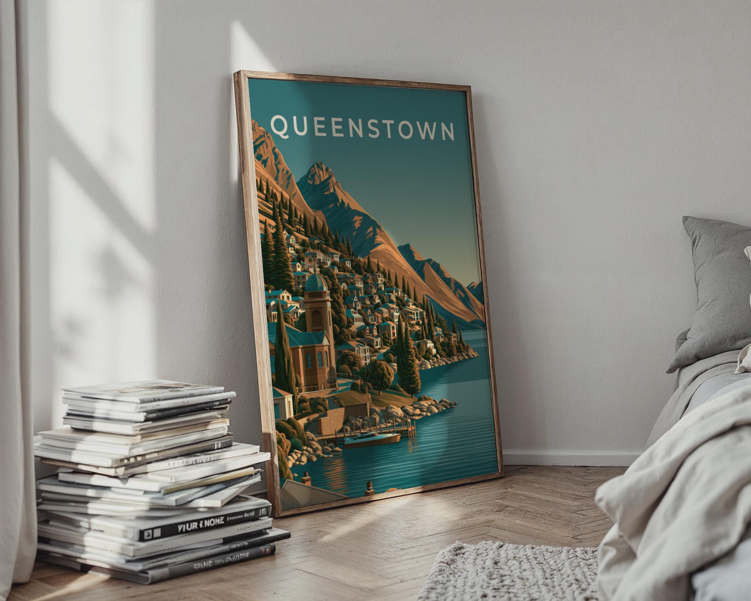 Queenstown Mountain Landscape Wall Art - Travel Wall Art