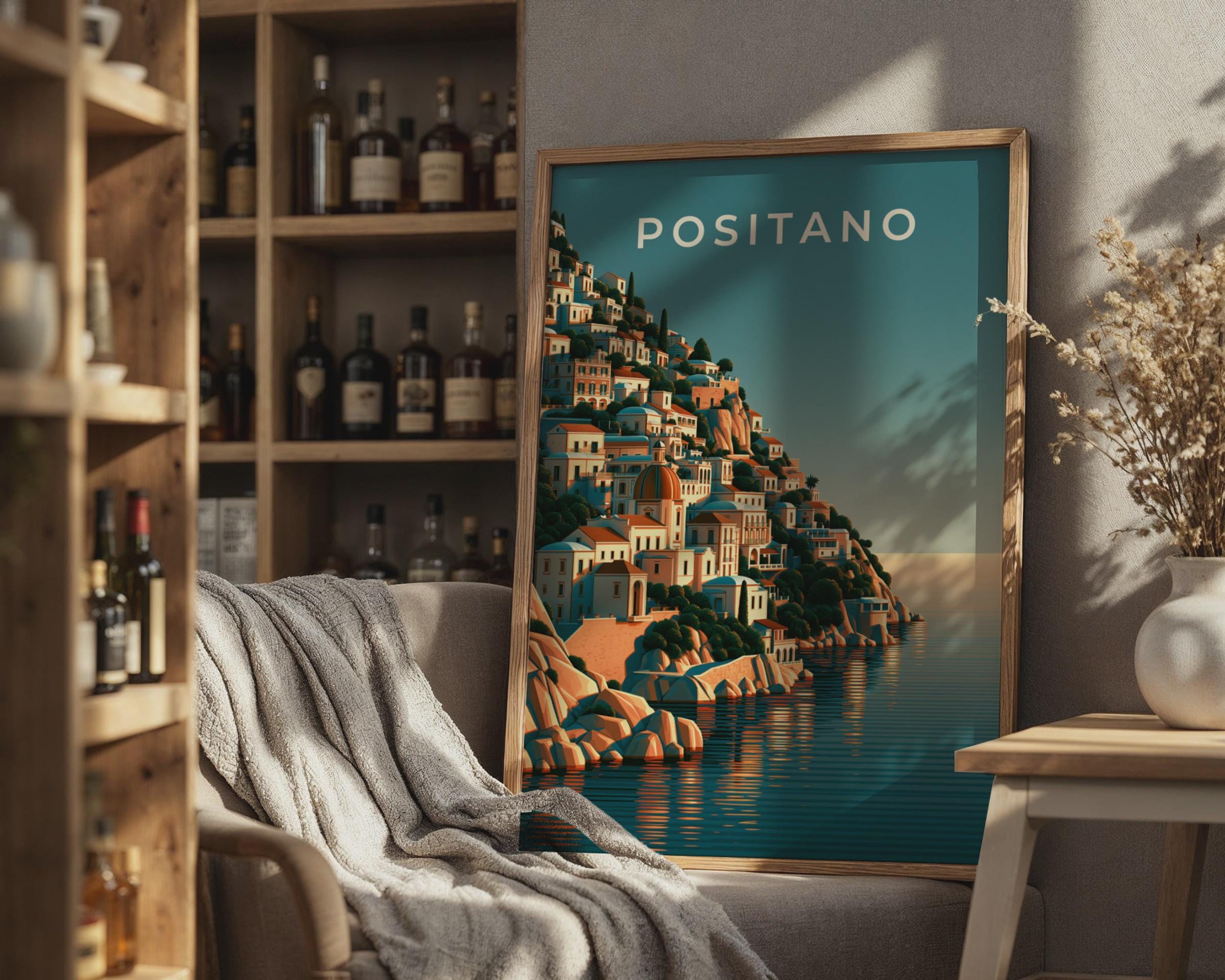 Positano Coastal Art Print - Travel Wall Art