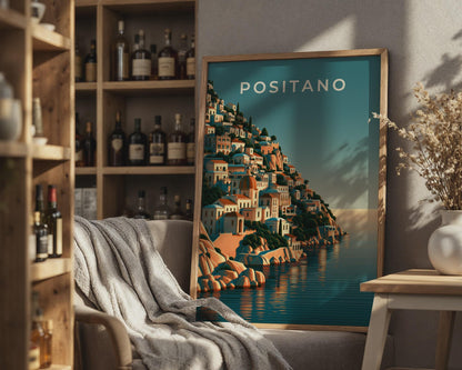 Positano Coastal Art Print - Travel Wall Art