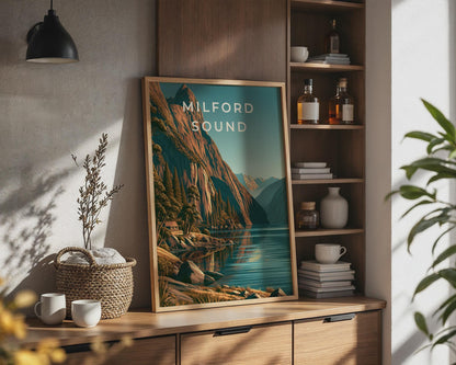 Milford Sound Scenic Landscape Art Print - Travel Wall Art