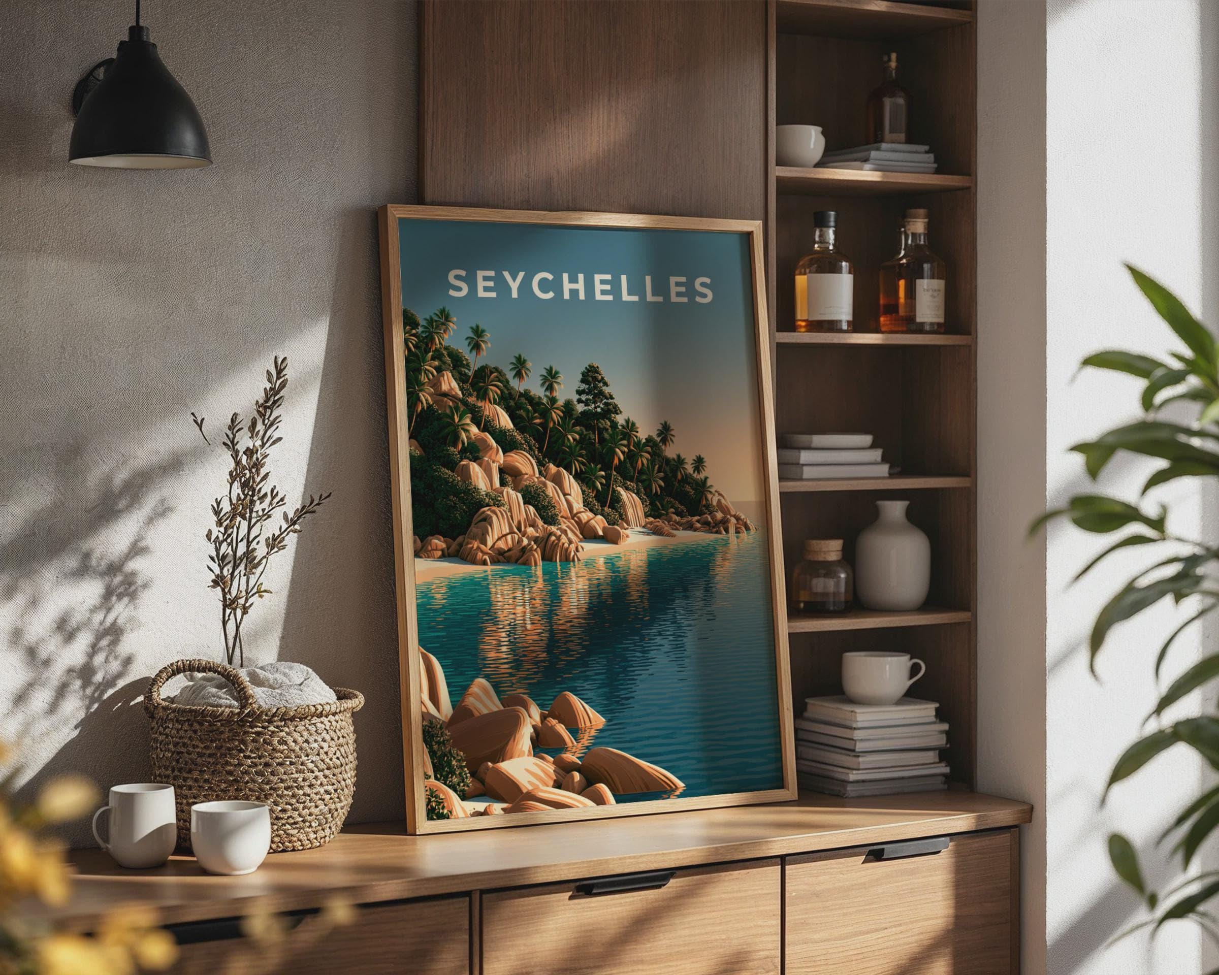 Seychelles Tropical Landscape Poster - Travel Wall Art