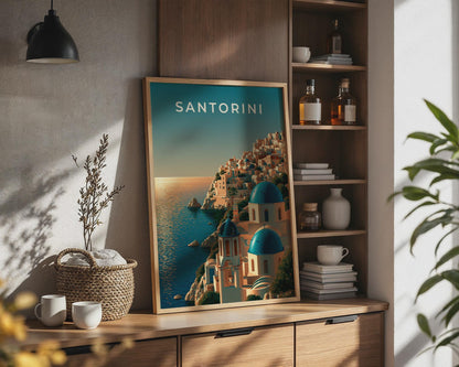 Santorini Print Coastal Wall Art Greek Architecture - Travel Wall Art