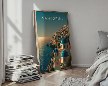 Santorini Print Coastal Wall Art Greek Architecture - Travel Wall Art