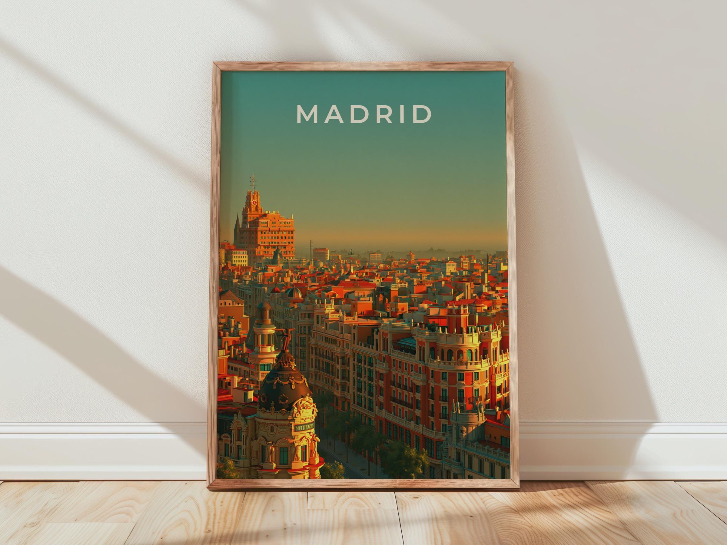 Madrid City Poster Urban Landscape Art Print - Travel Wall Art