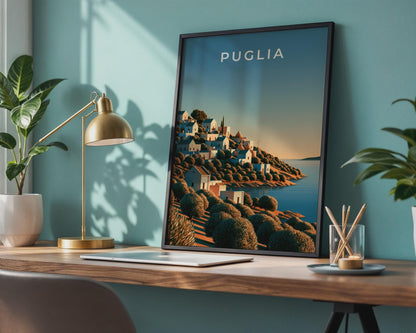 Puglia Coastal Landscape Art Print - Travel Wall Art