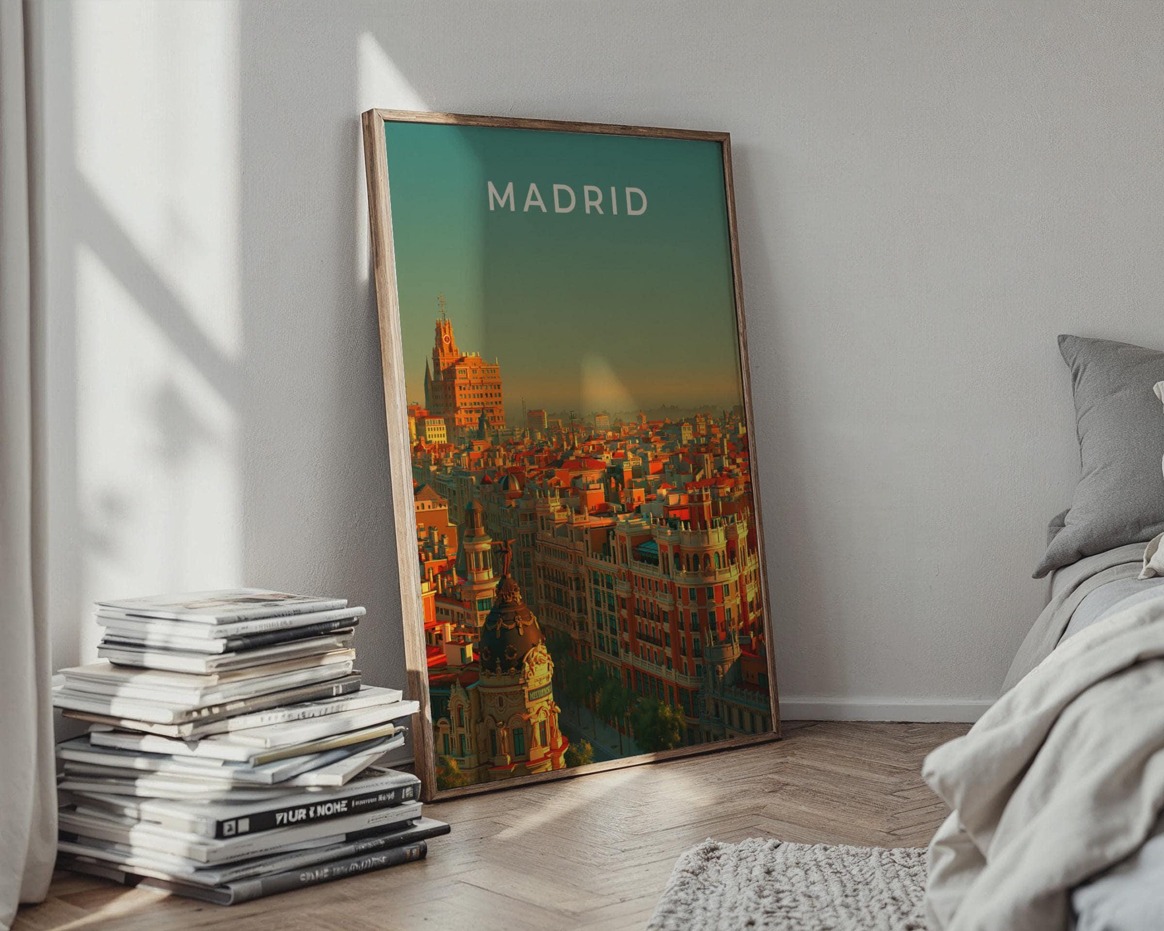 Madrid City Poster Urban Landscape Art Print - Travel Wall Art
