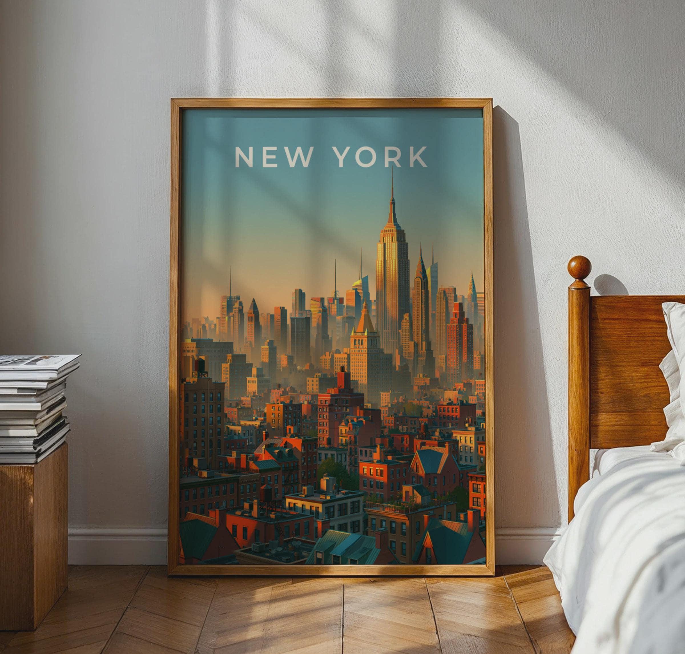 New York Cityscape Poster Urban Artwork Wall Art - Travel Wall Art