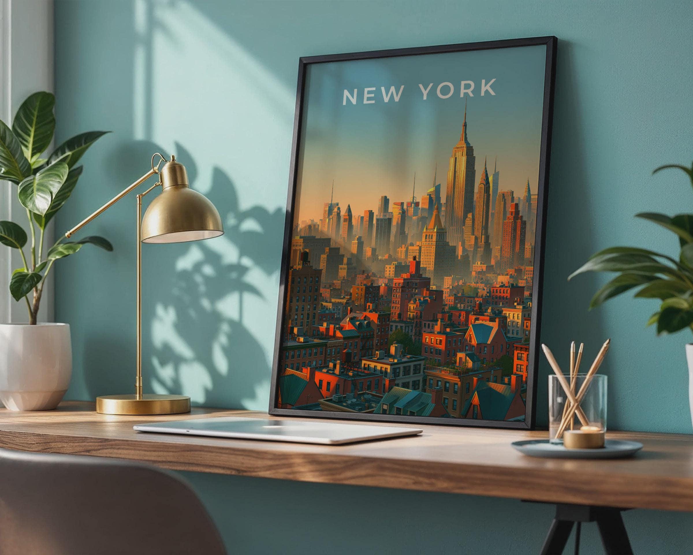New York Cityscape Poster Urban Artwork Wall Art - Travel Wall Art