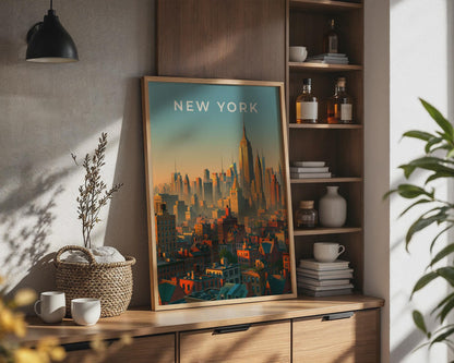 New York Cityscape Poster Urban Artwork Wall Art - Travel Wall Art