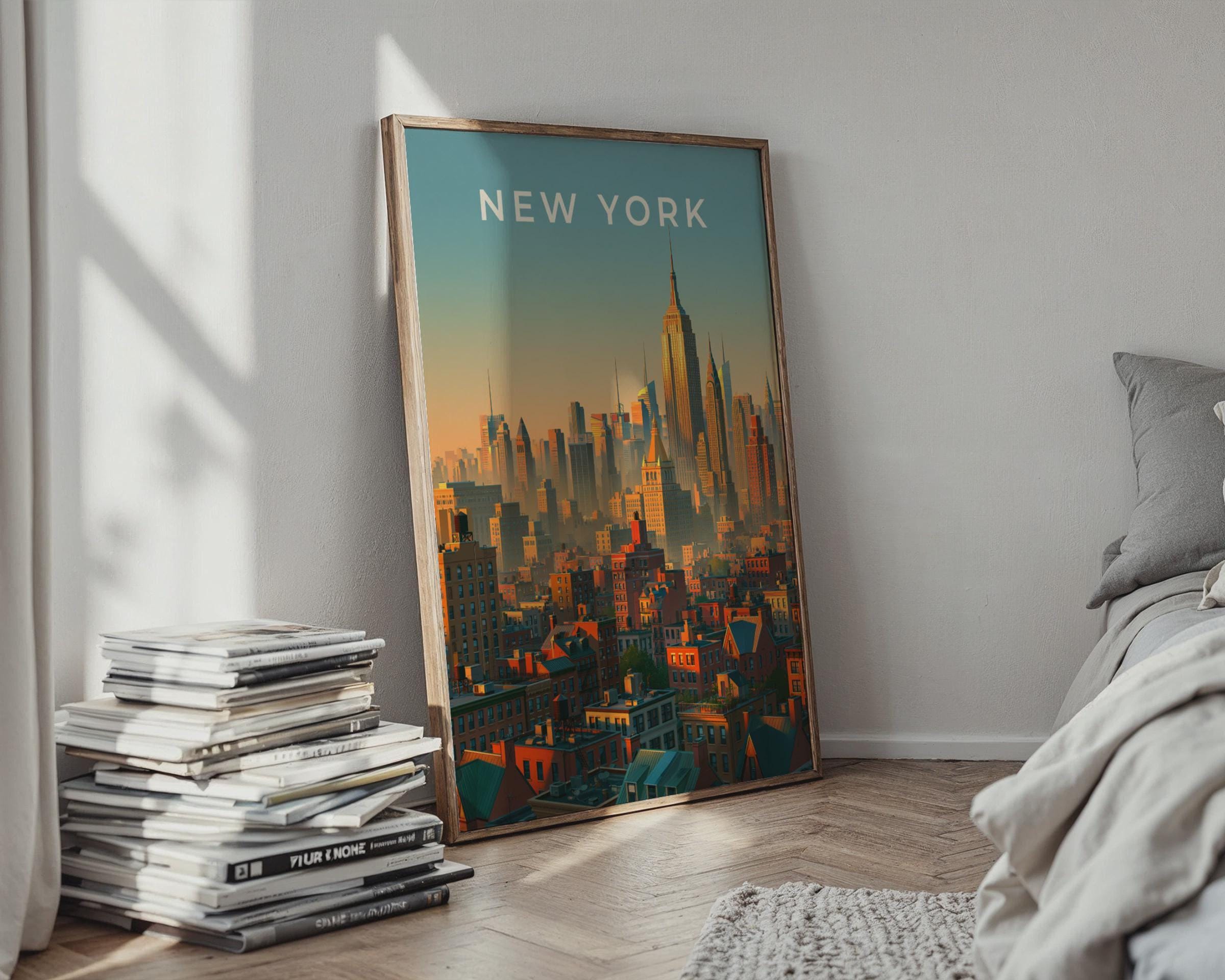 New York Cityscape Poster Urban Artwork Wall Art - Travel Wall Art