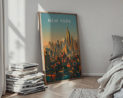 New York Cityscape Poster Urban Artwork Wall Art - Travel Wall Art