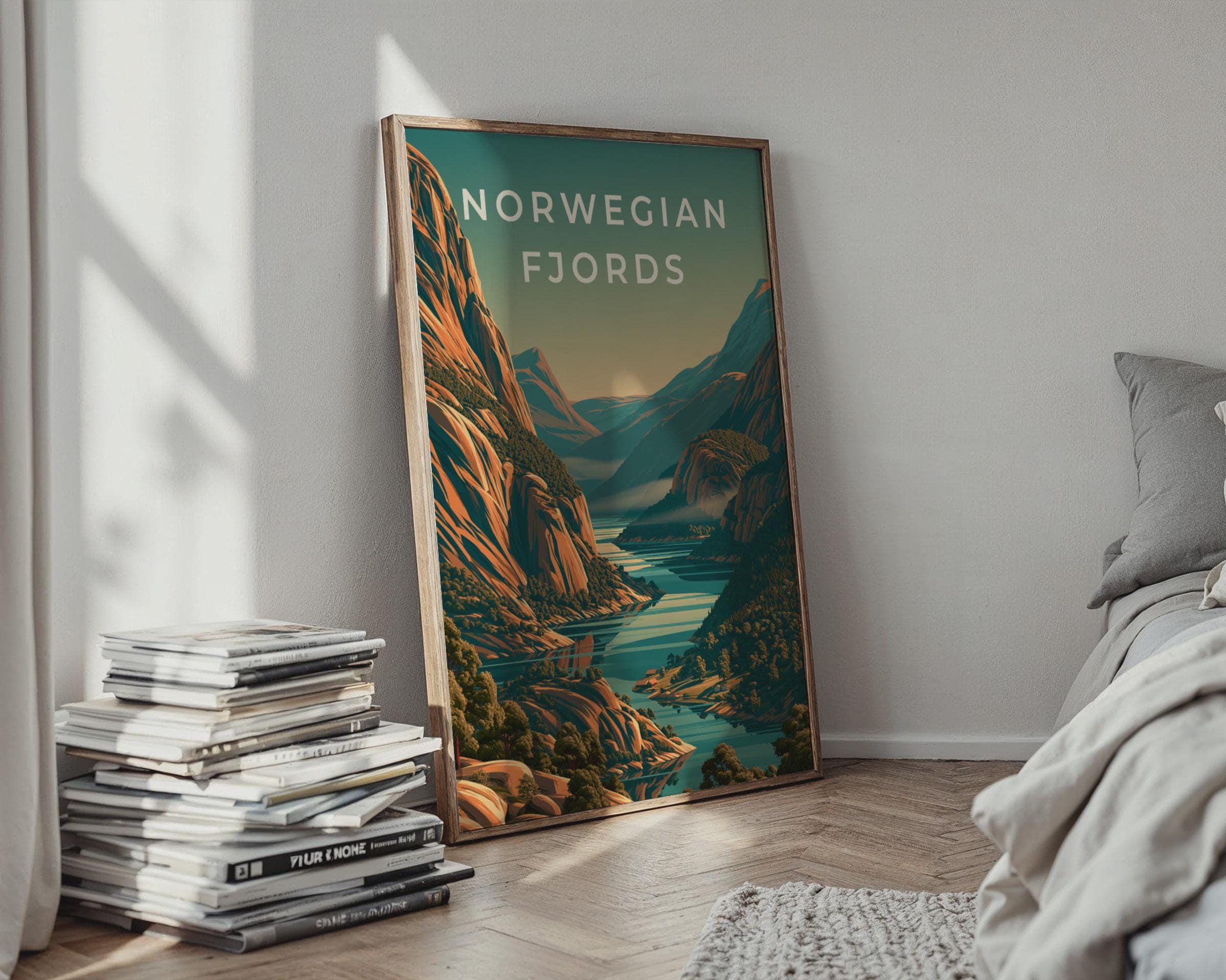 Norwegian Fjords Landscape Art Print - Travel Wall Art