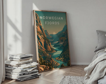 Norwegian Fjords Landscape Art Print - Travel Wall Art