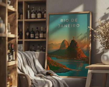 Rio de Janeiro Print, Brazil Wall Art, Christ the Redeemer Sunset Poster - Travel Wall Art