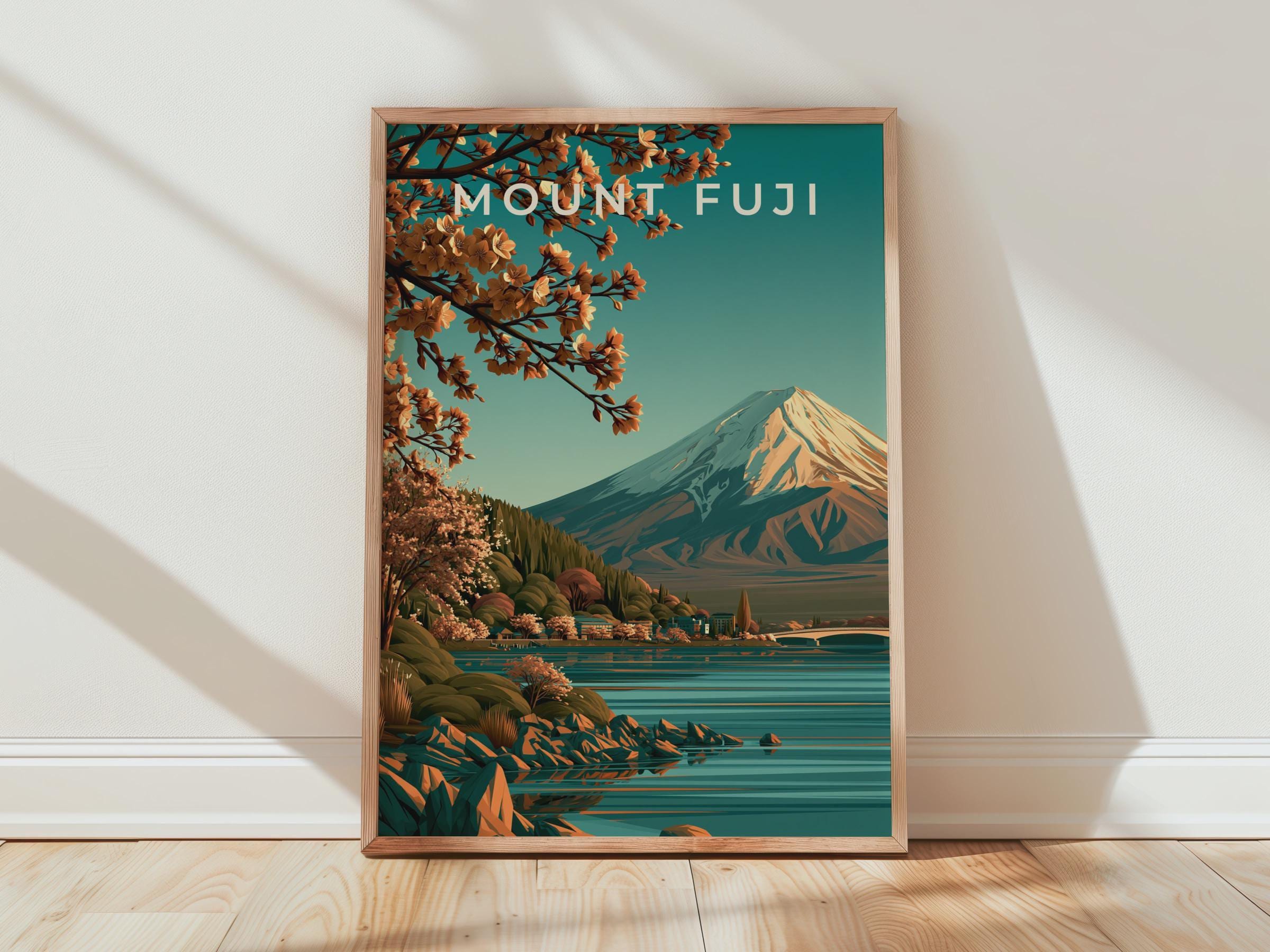Mount Fuji Print, Japan Wall Art, Cherry Blossom Poster - Travel Wall Art