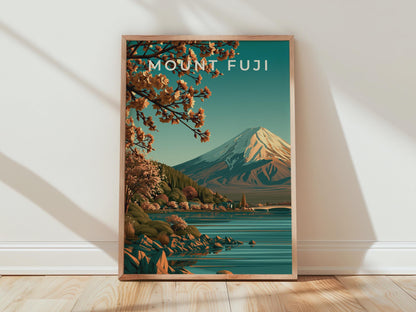 Mount Fuji Print, Japan Wall Art, Cherry Blossom Poster - Travel Wall Art