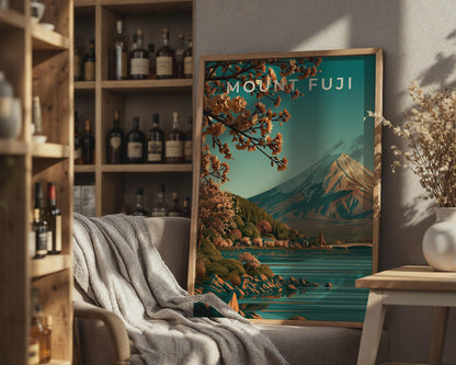 Mount Fuji Print, Japan Wall Art, Cherry Blossom Poster - Travel Wall Art