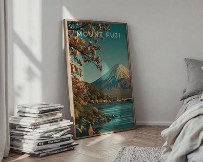 Mount Fuji Print, Japan Wall Art, Cherry Blossom Poster - Travel Wall Art