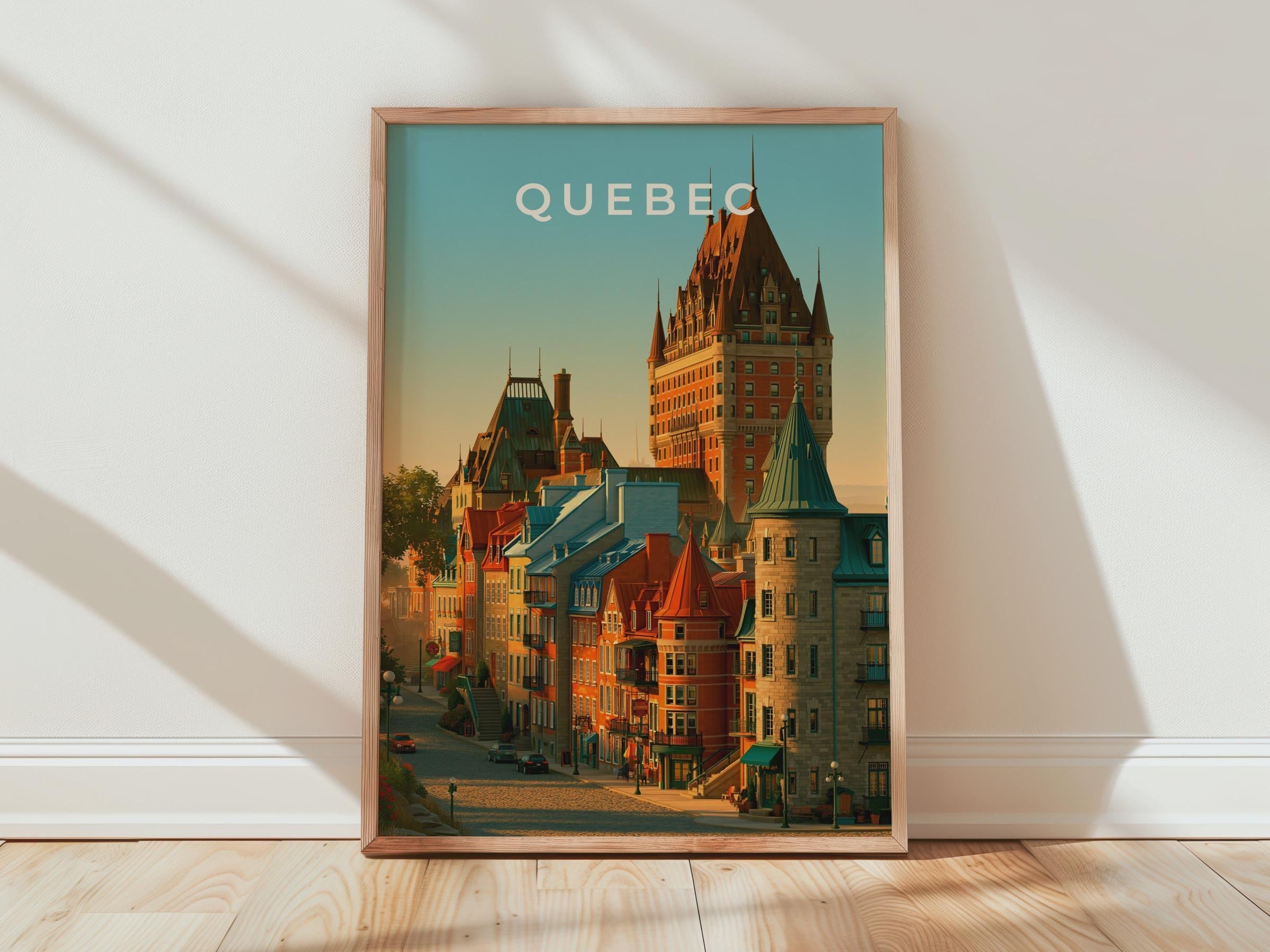 Quebec City Poster, Chateau Frontenac, Old Quebec Wall Art, Canada Print - Travel Wall Art