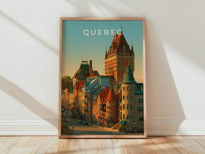 Quebec City Poster, Chateau Frontenac, Old Quebec Wall Art, Canada Print - Travel Wall Art