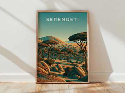 Serengeti Print, Africa Safari Wall Art, Savanna Landscape Poster - Travel Wall Art