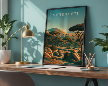 Serengeti Print, Africa Safari Wall Art, Savanna Landscape Poster - Travel Wall Art