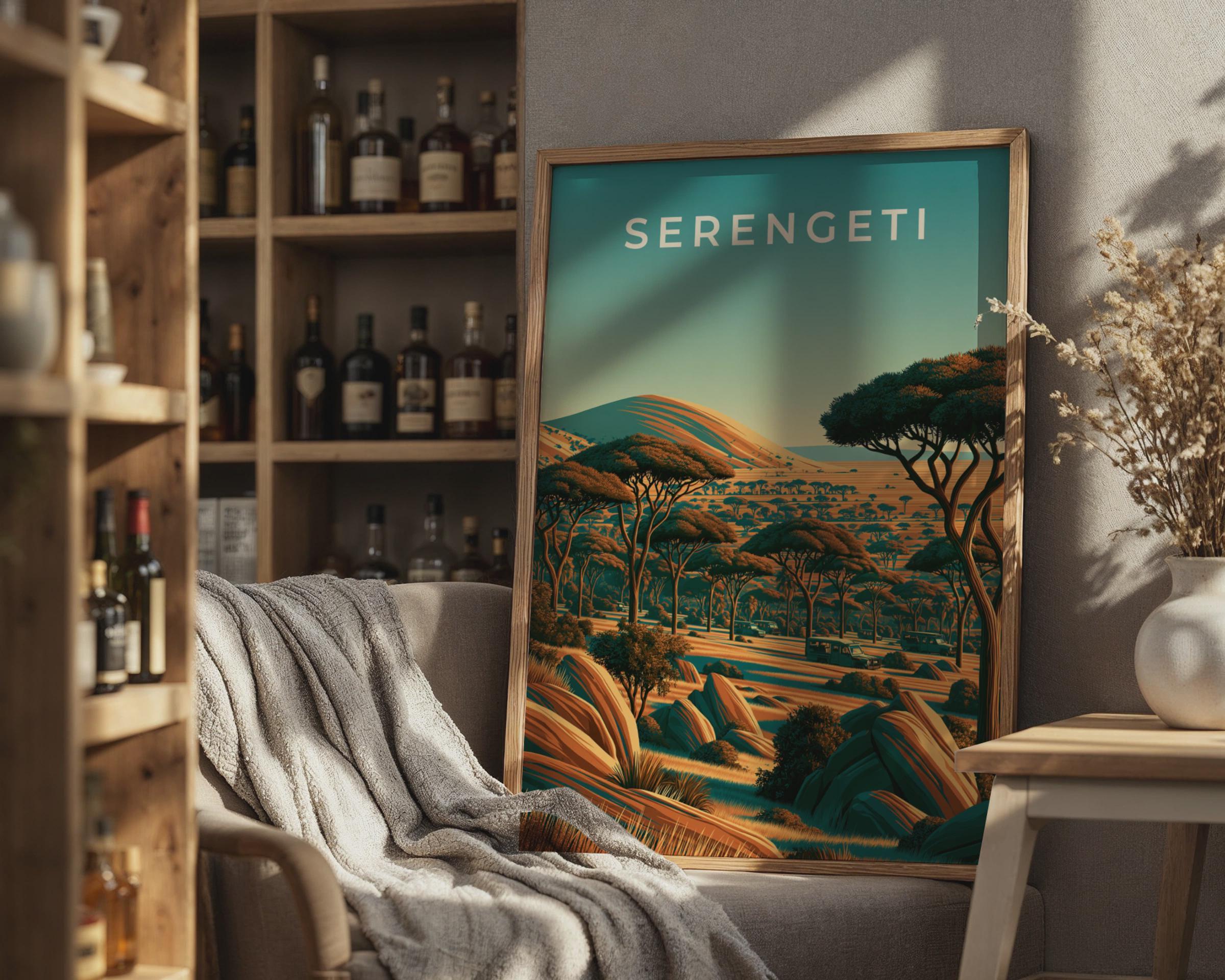 Serengeti Print, Africa Safari Wall Art, Savanna Landscape Poster - Travel Wall Art