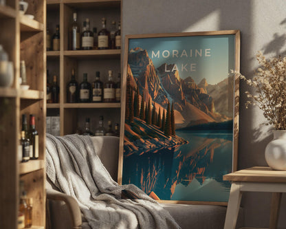 Moraine Lake Print, Banff Canada Mountain Wall Art, Rocky Mountain Poster - Travel Wall Art