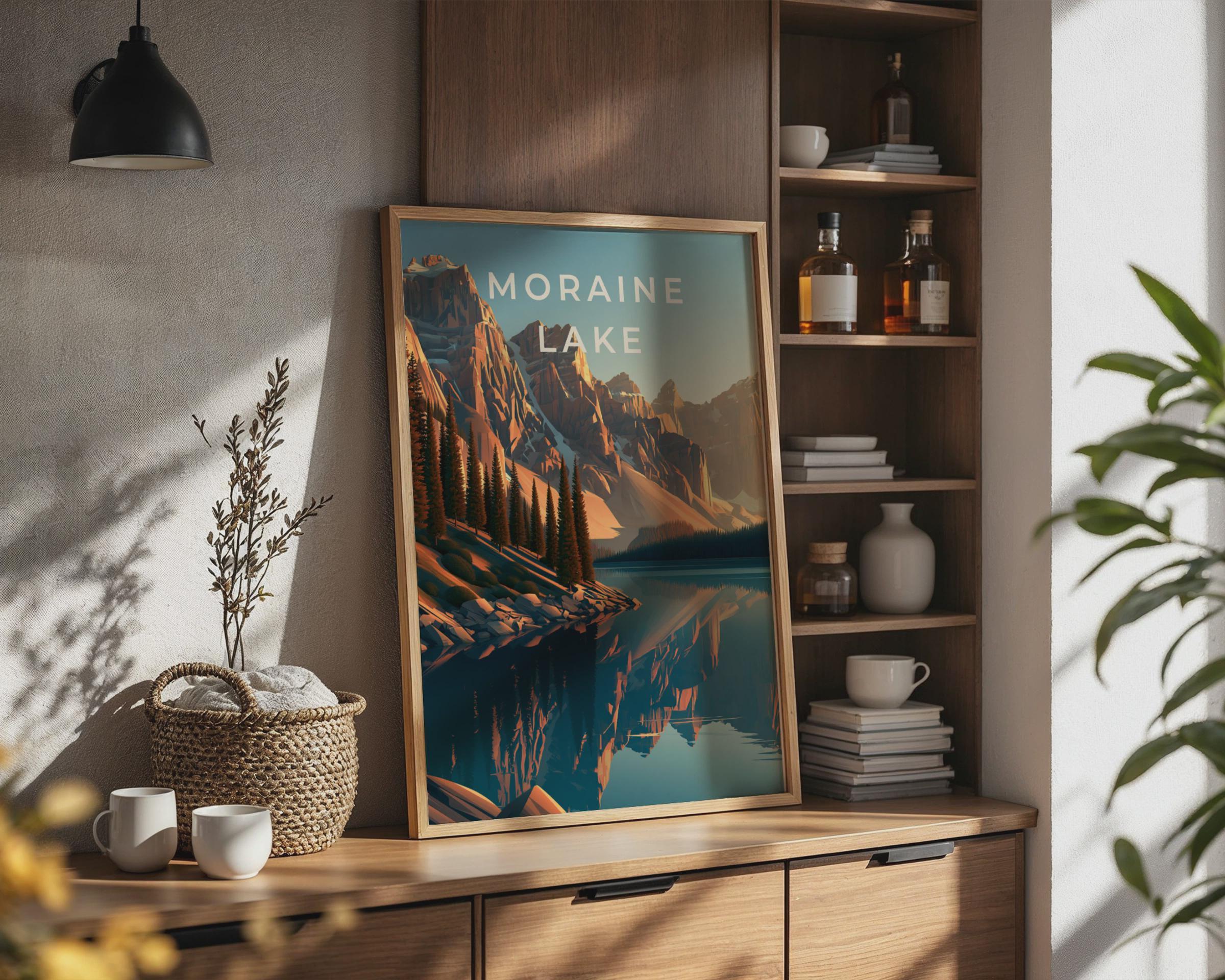 Moraine Lake Print, Banff Canada Mountain Wall Art, Rocky Mountain Poster - Travel Wall Art