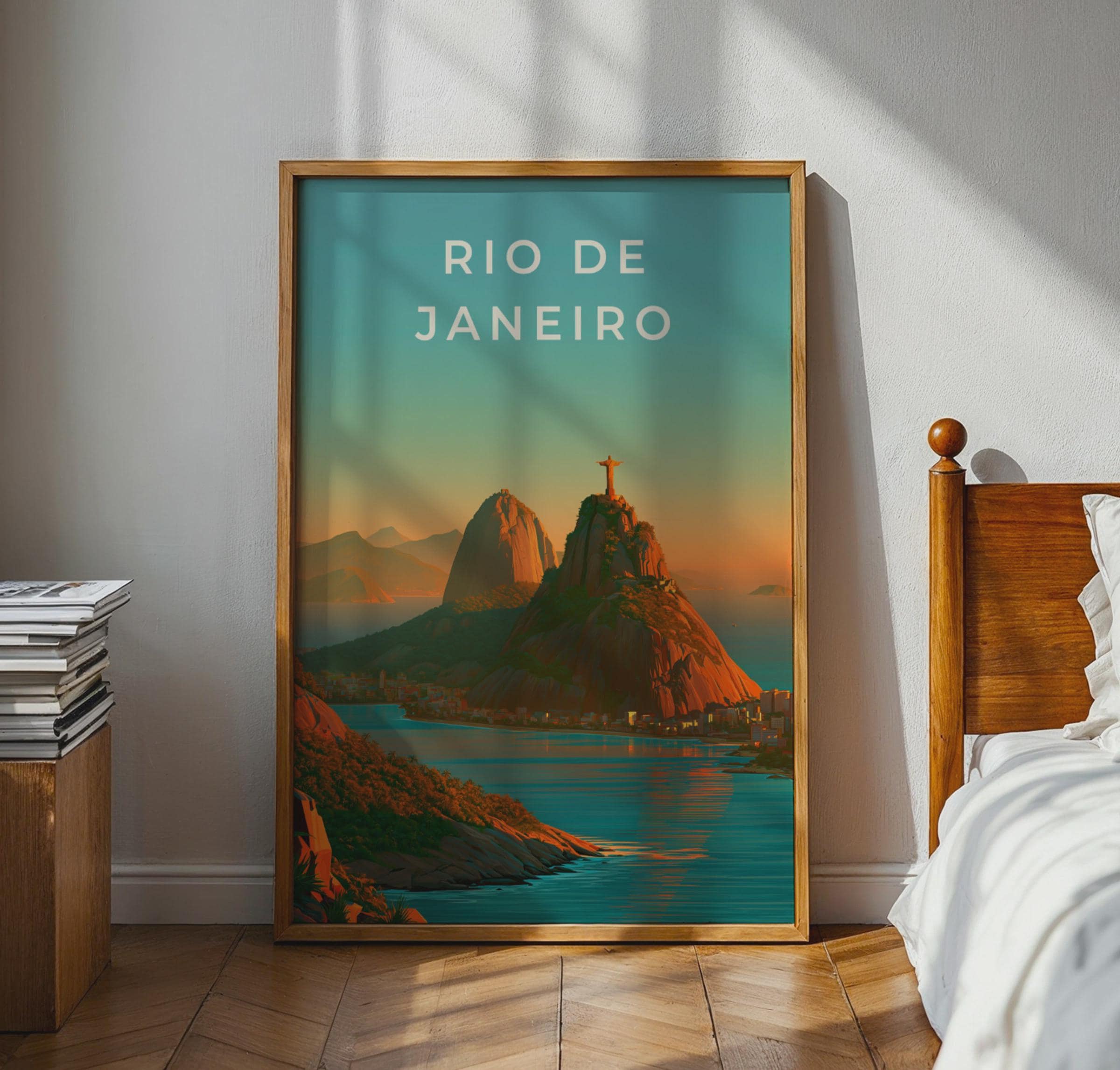 Rio de Janeiro Print, Brazil Wall Art, Christ the Redeemer Sunset Poster - Travel Wall Art