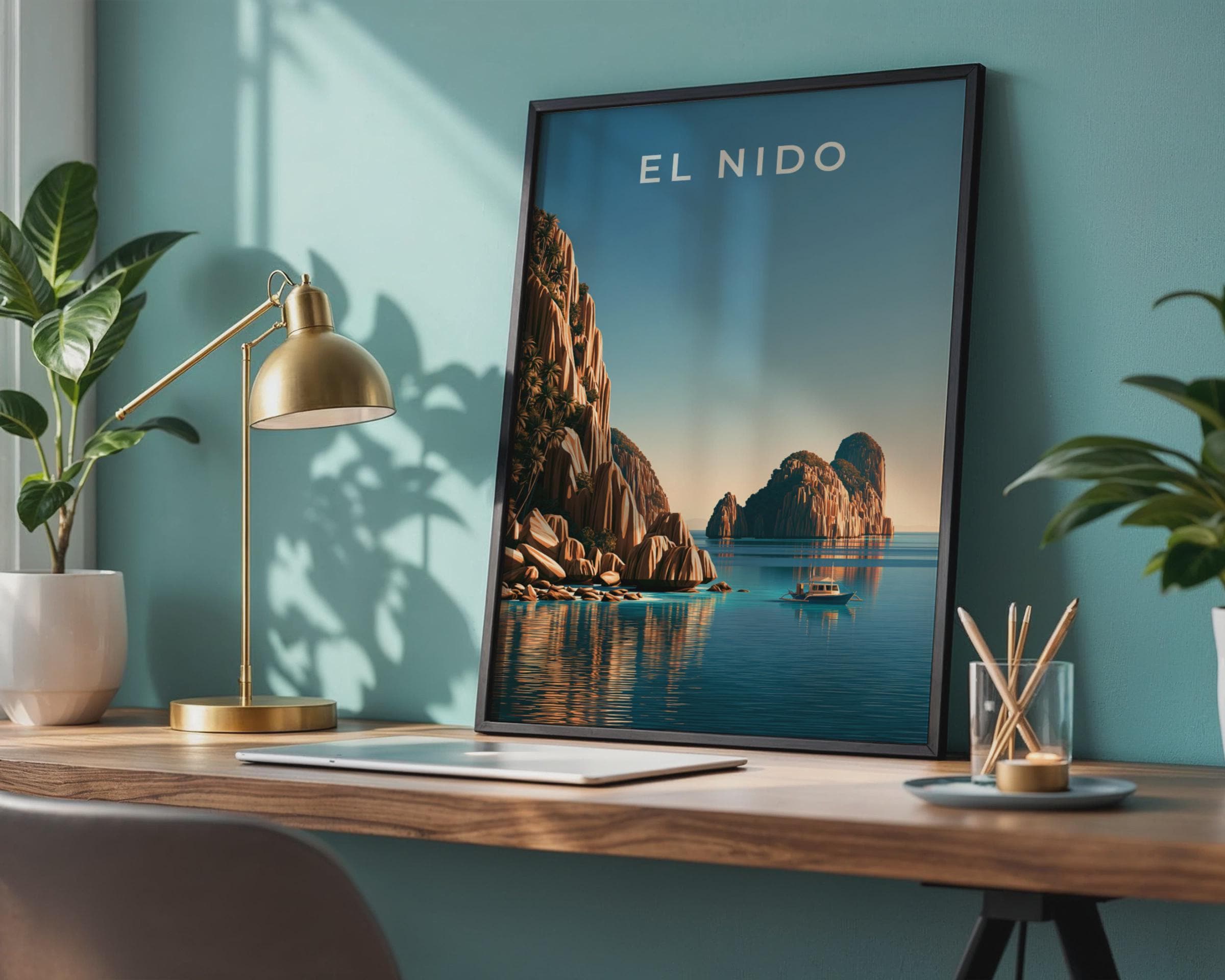 El Nido Palawan Print, Philippines Island Art, Tropical Cliff Seascape Poster - Travel Wall Art