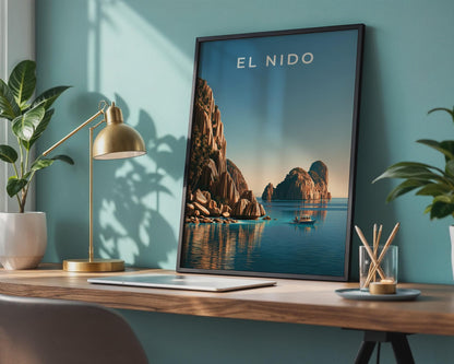 El Nido Palawan Print, Philippines Island Art, Tropical Cliff Seascape Poster - Travel Wall Art